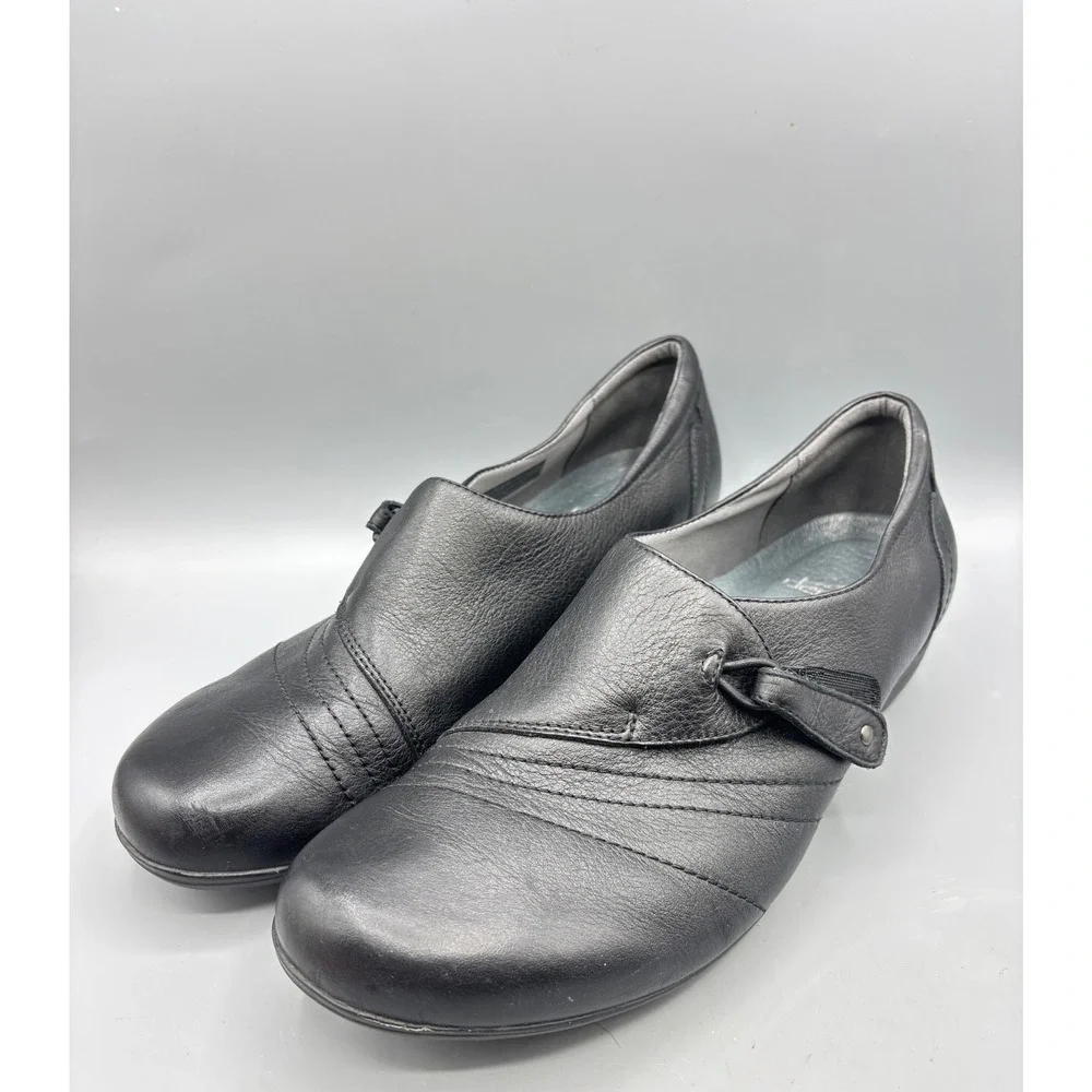 Dansko Womens Shoes 41 Franny Loafer Black Leather Comfort Shoes